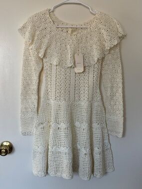 NWT DÔEN Capucine Dress Pearl Crochet Cotton | Size XS
